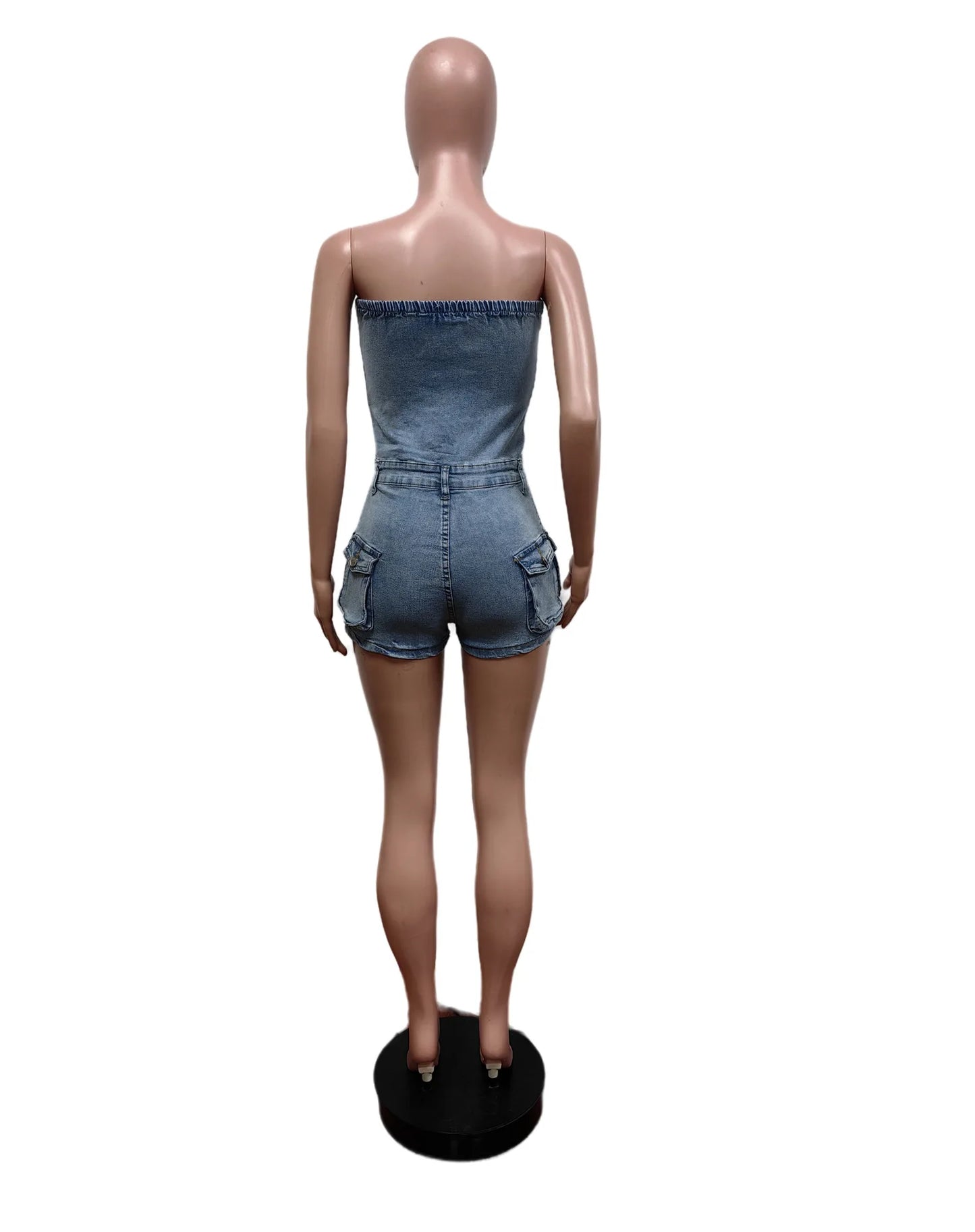 Stretchy Cotton Spandex Denim Jumpsuits