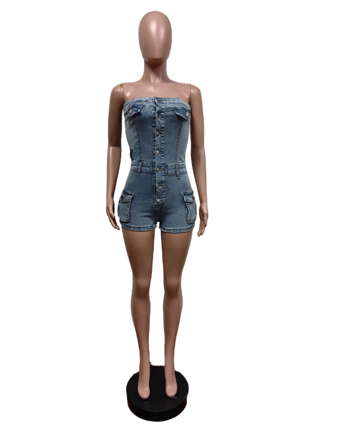 Stretchy Cotton Spandex Denim Jumpsuits