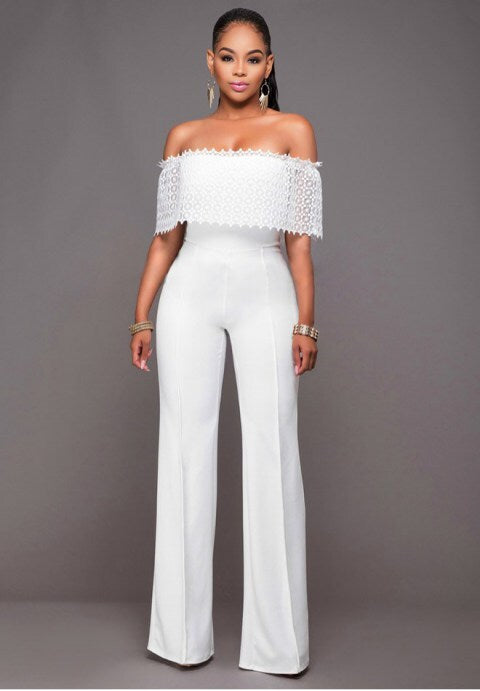 Eyelet Top Strapless Jumpsuit