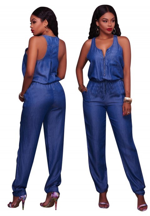 Blue Denim Jumpsuit
