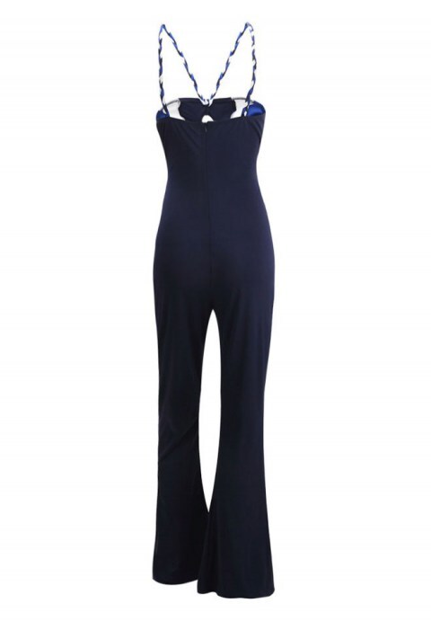 Blue Striped Palazzo Jumpsuit