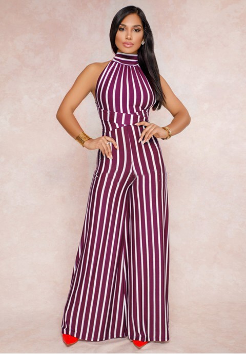 Halter Neck Backless Jumpsuits