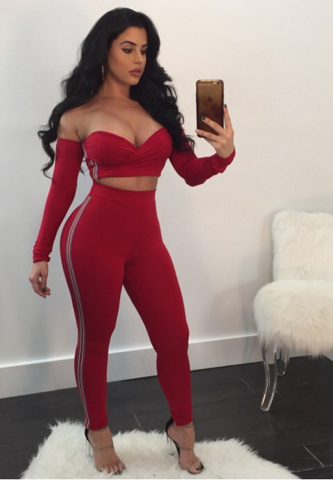 Sexy Off The Shoulder Two Pieces Set