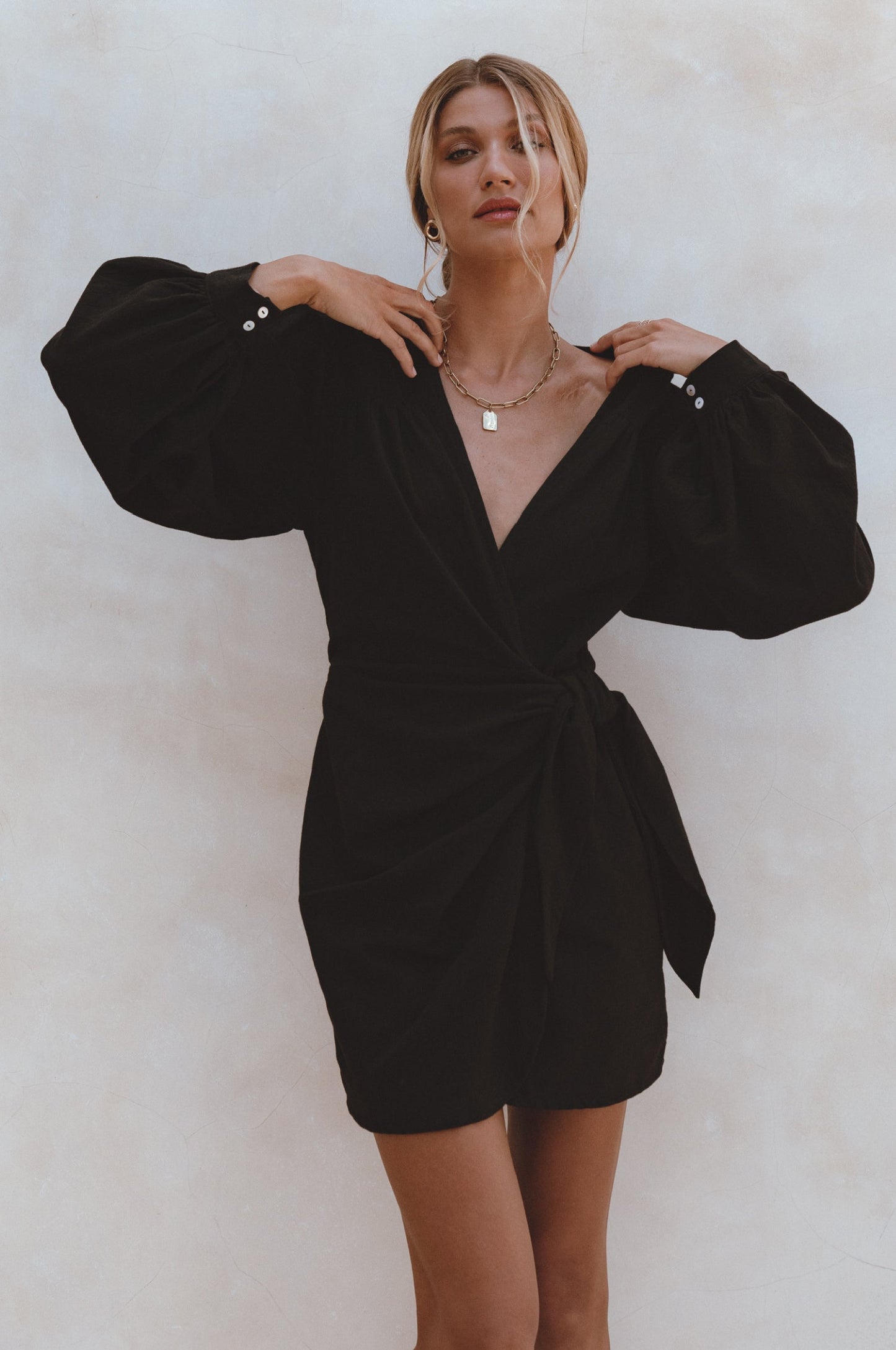 Ti Amo Black Linen Dress