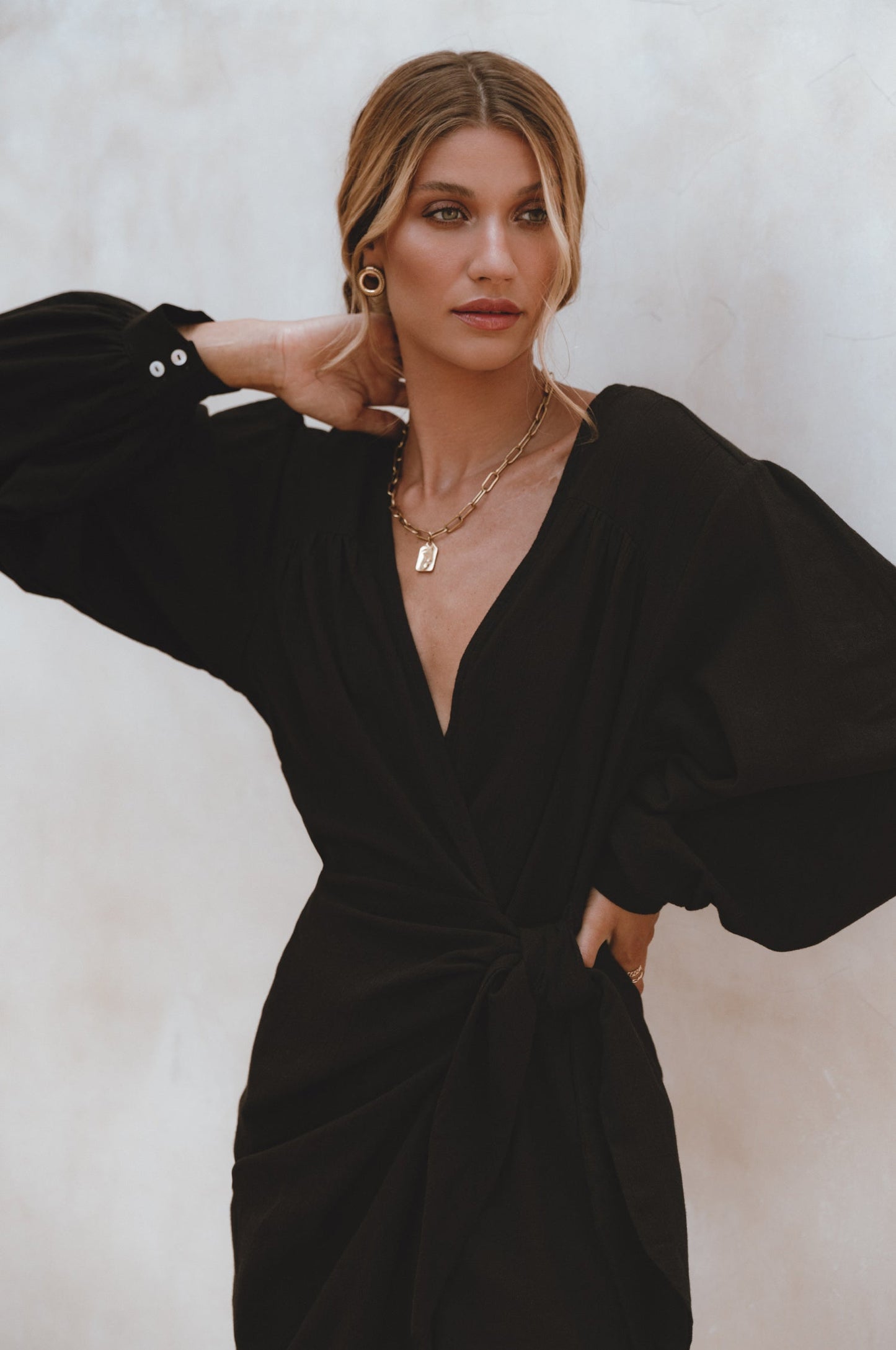 Ti Amo Black Linen Dress