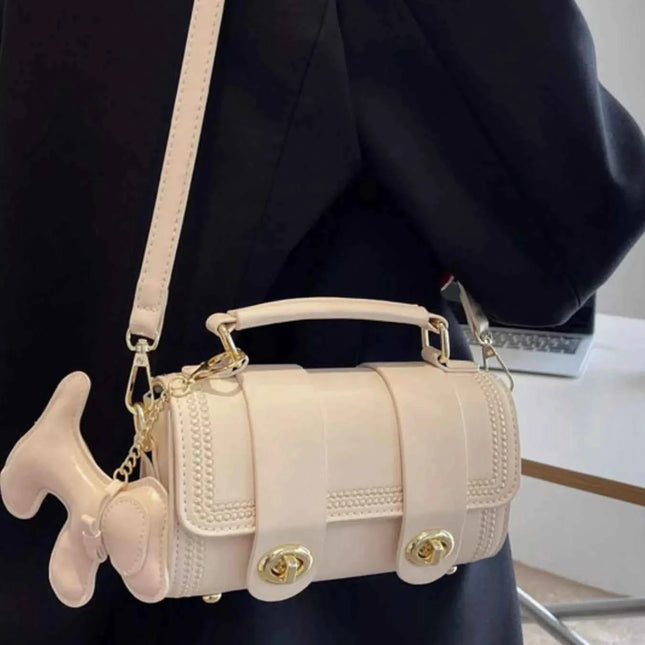 Mini Leather Crossbody Bag - Stylish & Charming Handbag Beige One Size