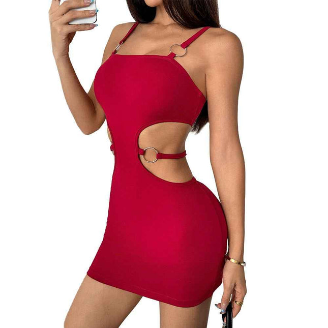 European Sexy Waist : Hollow Dress