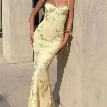 Sweetheart Neck Spaghetti Strap Maxi Dress, , ["Fleece","Ship From Overseas"], ꫀꪶꫀᧁꪖꪀᥴꫀ꠸ᠻꪗ..