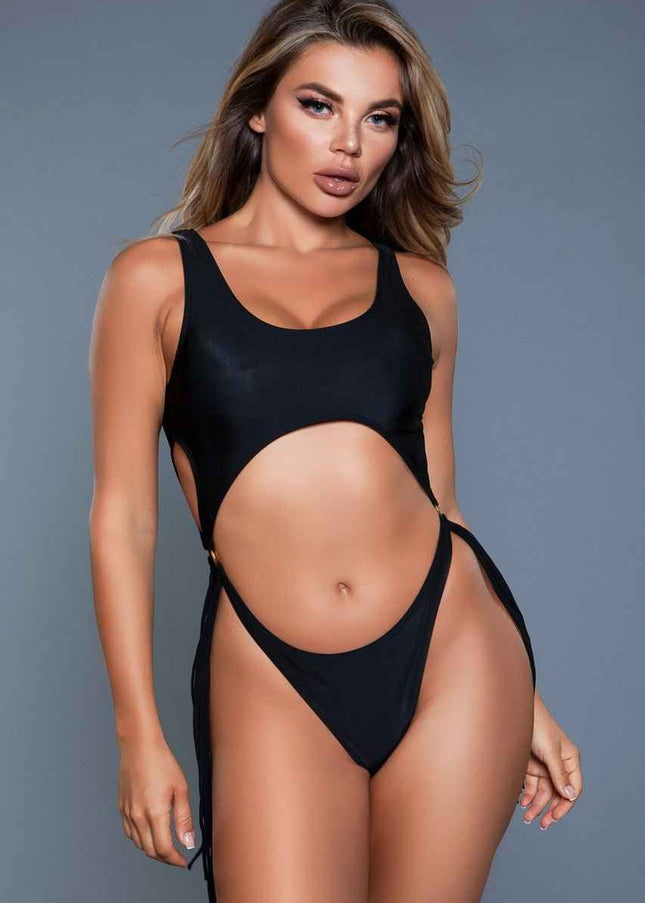 Cut-Out One Piece Swimsuit : With Side Rings