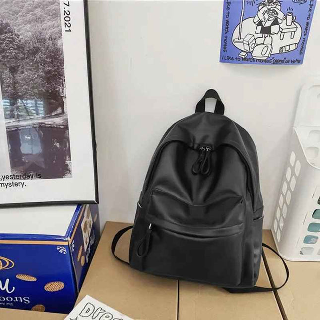 Elegant Leather Backpack Bag : With Fancy Zipper