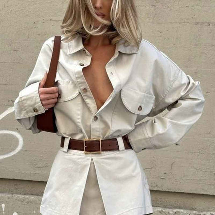 European Fashion Long Sleeve: Shirt With Pockets