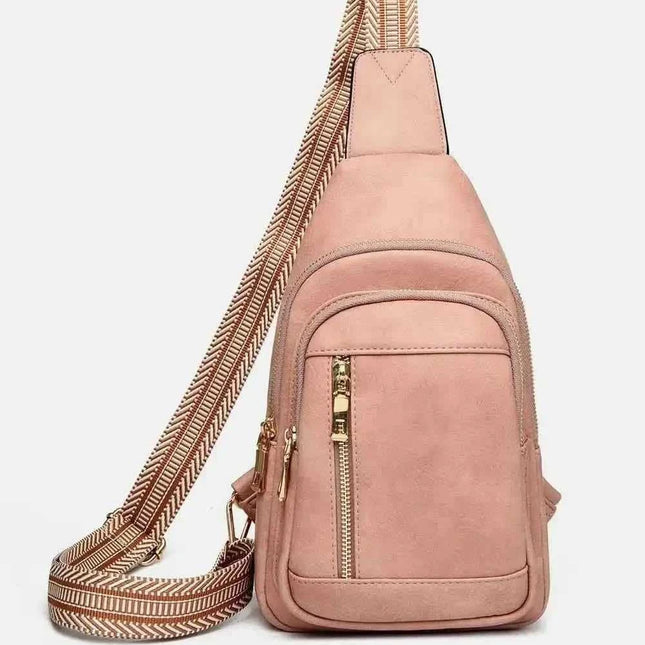 Adjustable Leather : Crossbody Bag With Straps Pink One Size