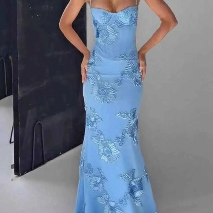 Sweetheart Neck Spaghetti Strap Maxi Dress, , ["Fleece","Ship From Overseas"], ꫀꪶꫀᧁꪖꪀᥴꫀ꠸ᠻꪗ..