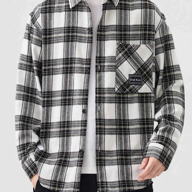 Men's Plus Size Casual Plaid Button Up Shirt