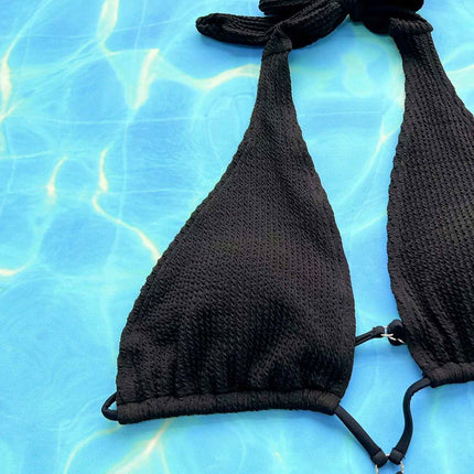 Halter Neck Side Tie : One-Piece Swimsuit