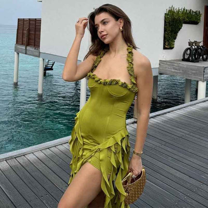 Egyptian Sexy Halter Neck : Slim Dress