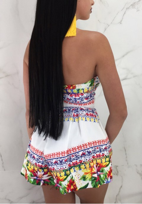 Women's Fashion Sweetheart Print Short Romper Playsuit Jumpsuit