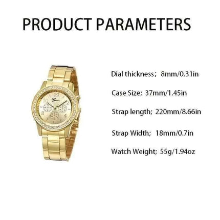 5-Piece Elegant Luxury Gold Watch & Jewelry Set Perfect Gift for Any Occasion