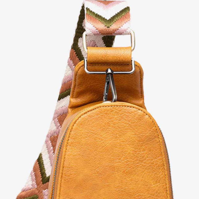 Random Pattern Adjustable Strap : Leather Sling Bag