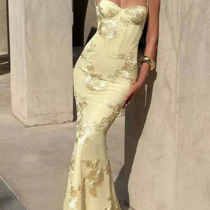 Sweetheart Neck Spaghetti Strap Maxi Dress, , ["Fleece","Ship From Overseas"], ꫀꪶꫀᧁꪖꪀᥴꫀ꠸ᠻꪗ..