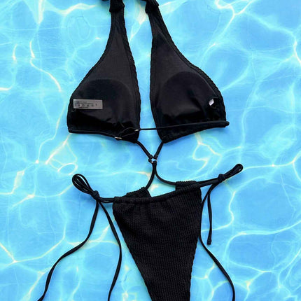 Halter Neck Side Tie : One-Piece Swimsuit