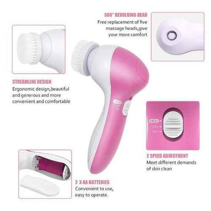 5 in 1 Face Massage Cleansing Brush Set